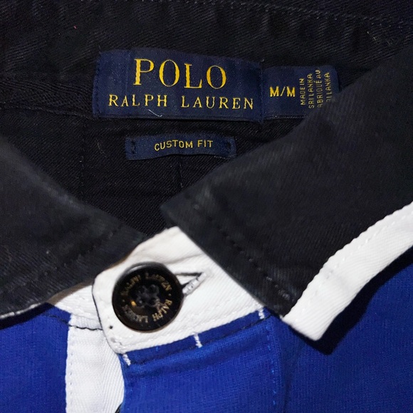 Polo by Ralph Lauren Blue and Black Long Sleeve Snow Challenge Rugby Shirt - Picture 5 of 5